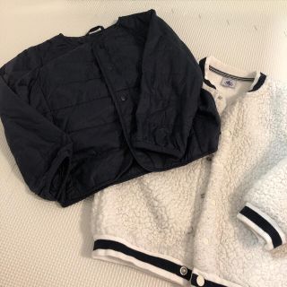 プチバトー(PETIT BATEAU)のユニクロ90中綿アウター、プチバトー86カーディガン(カーディガン/ボレロ)