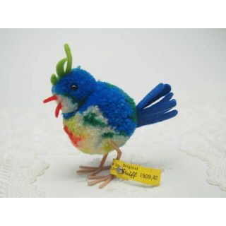 シュタイフ(Steiff)のシュタイフ★Woolen Exotic Bird ID's完品★ぽんぽん青い鳥(ぬいぐるみ)