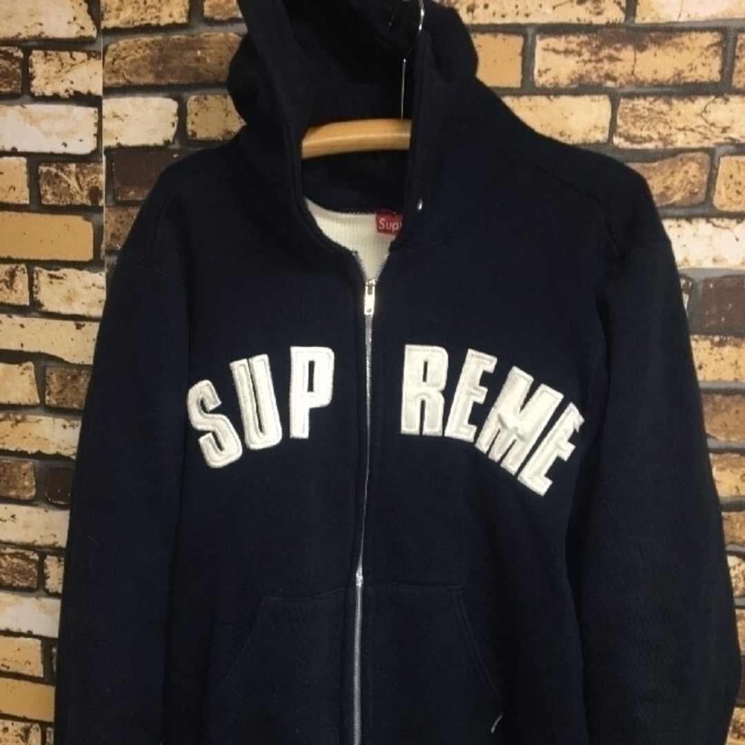 希少初期USA old SUPREME ジップアップパーカー　アーチロゴ　XL