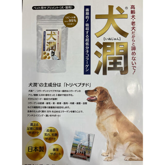 高齢犬サプリメント【犬潤】コラーゲントリペプチド 3個 NEWパッケージ その他のペット用品(ペットフード)の商品写真