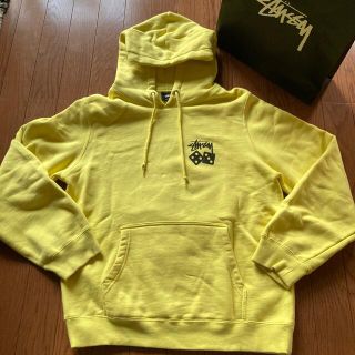 ステューシー(STUSSY)のステューシー パーカー★ダイス柄イエロー★裏起毛★(パーカー)