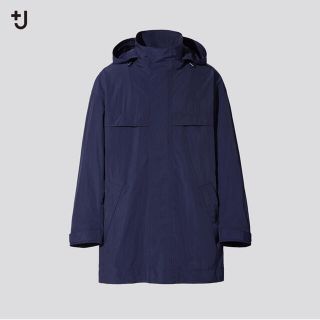 ユニクロ(UNIQLO)のユニクロ+J オーバーサイズフーデッドハーフコート　Sサイズ(ナイロンジャケット)