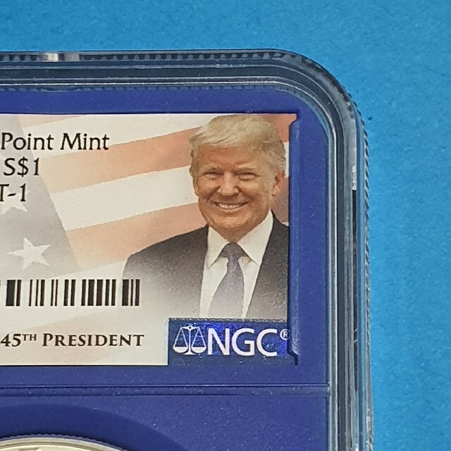 ○トランプ大統領ラベル○NGC MS70 ファーストリリース イーグル銀貨