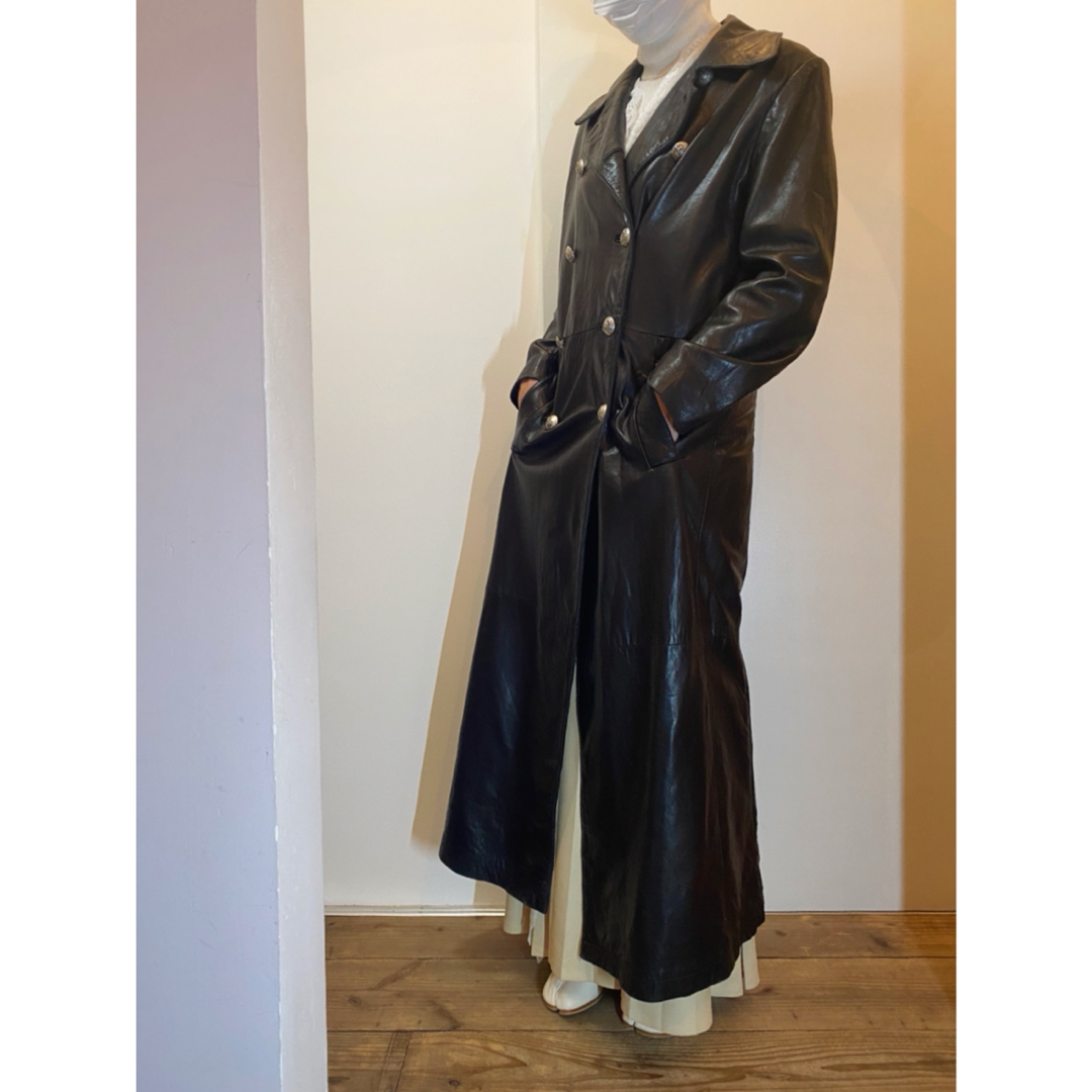 古着 ビンテージ 70s レザー ロング コート ジャケット 希少の 古着 ビンテージ 70s レザー ロング コート ジャケット 希少の