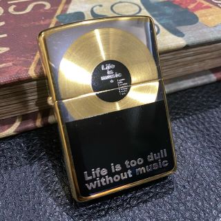 ジッポー(ZIPPO)の【ZIPPO】ゴールドディスク Life is music 金仕上げ ジッポー(タバコグッズ)