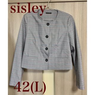 シスレー(Sisley)のsisley チェック ノーカラーショートジャケット(ノーカラージャケット)