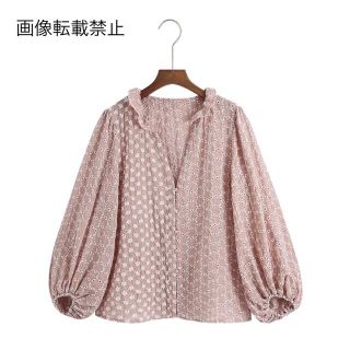 ザラ(ZARA)の🌰9月新作🌾6068◆pink ピンク レース ブラウス(シャツ/ブラウス(長袖/七分))