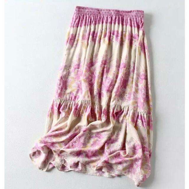 ZARA(ザラ)の🌰9月新作🌾6069◆エスニック フラワー 花柄 フレアスカート レディースのスカート(ひざ丈スカート)の商品写真