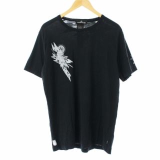 ストーンアイランド(STONE ISLAND)のストーンアイランド Tシャツ カットソー クルーネック 半袖 プリント L 黒(Tシャツ/カットソー(半袖/袖なし))