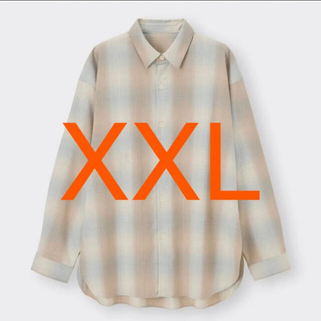 GU スリットロングシャツ　ブラウン　XXL
