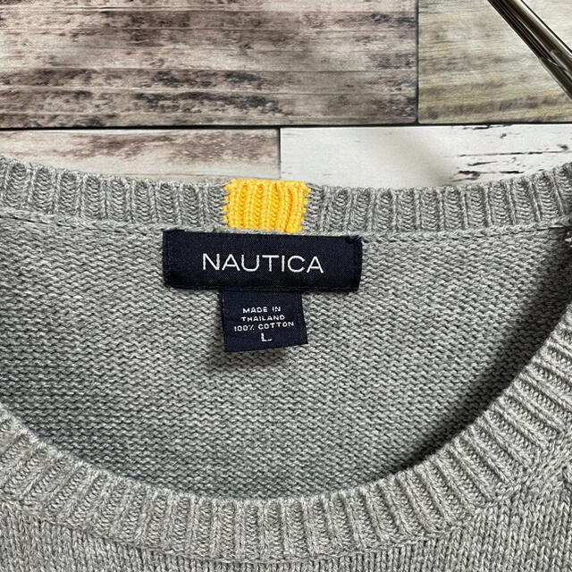 NAUTICA(ノーティカ)の値下げ NAUTICA ニット USA古着 ゆるダボ XL ワンポイントロゴ メンズのトップス(ニット/セーター)の商品写真