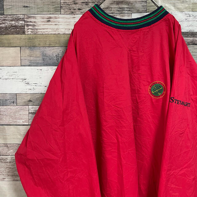 PAYNESTEWART USA古着 ナイロン プルオーバー ゆるダボ  赤 メンズのジャケット/アウター(ナイロンジャケット)の商品写真