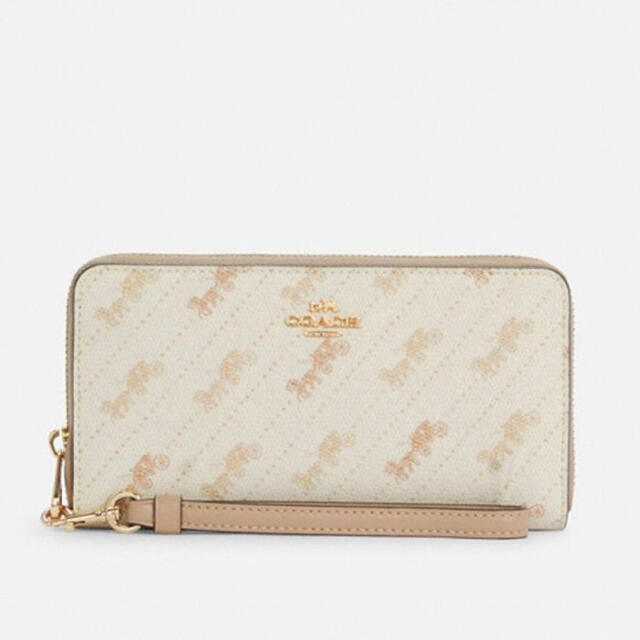 商品未使用COACH クリームホースアンドキャリッジドットプリント