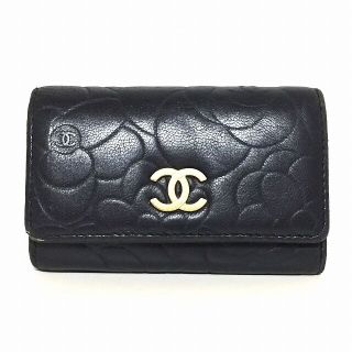 シャネル(CHANEL)のCHANEL(シャネル) キーケース カメリア 黒(キーケース)