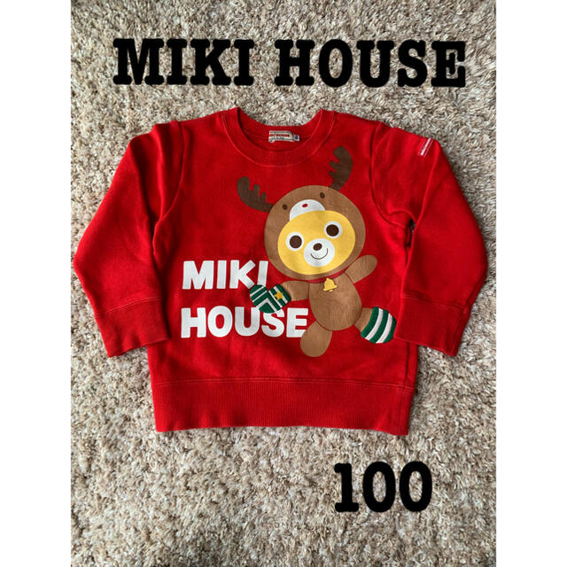 mikihouse(ミキハウス)の⭐️MIKI HOUSEミキハウス⭐️プッチーくんトナカイトレーナー　100 キッズ/ベビー/マタニティのキッズ服女の子用(90cm~)(Tシャツ/カットソー)の商品写真