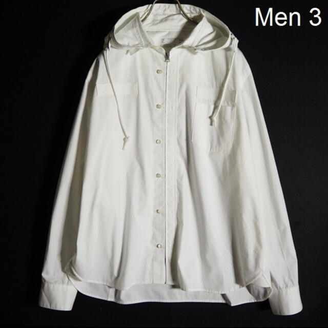 sacai サカイ 20SS フード付き シャツブルゾン ホワイト 3-