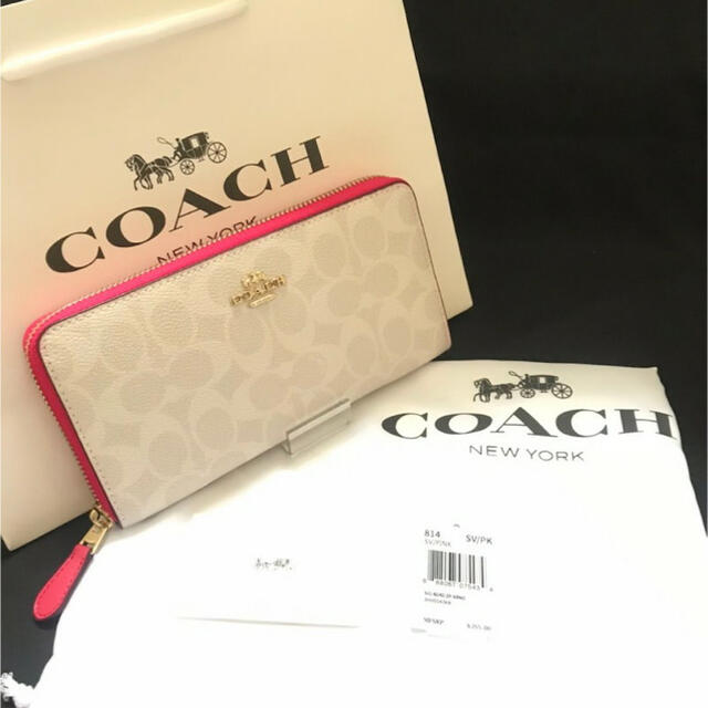 COACH(コーチ)の商品未使用COACH長財布シグネチャーラウンドファスナーアウトレット  レディースのファッション小物(財布)の商品写真