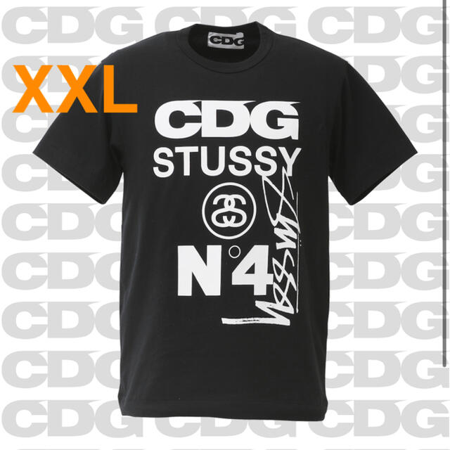 Tシャツ/カットソー(半袖/袖なし)CDG x STUSSY T-SHIRT × 1 Black / XX-Larg