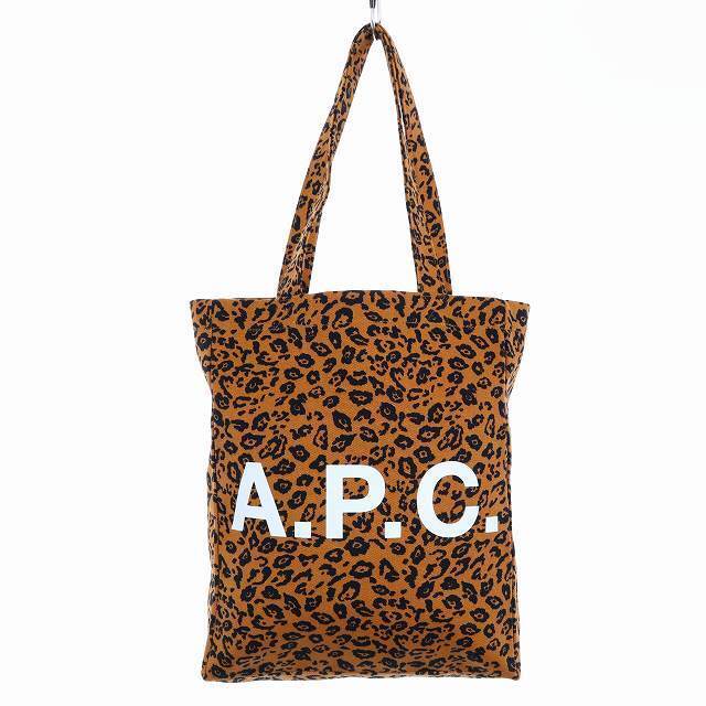 A.P.C(アーペーセー)のアーペーセー トートバッグ ハンドバッグ ヒョウ柄 ロゴ 茶 黒 メンズのバッグ(トートバッグ)の商品写真