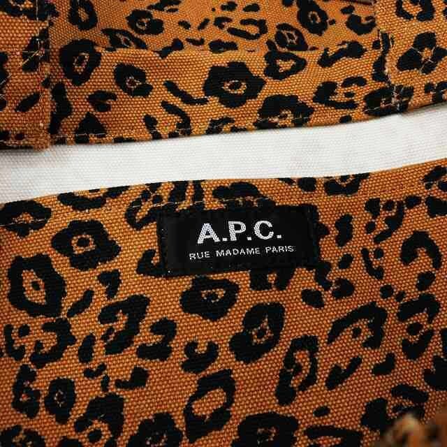 A.P.C(アーペーセー)のアーペーセー トートバッグ ハンドバッグ ヒョウ柄 ロゴ 茶 黒 メンズのバッグ(トートバッグ)の商品写真