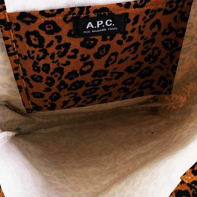 A.P.C(アーペーセー)のアーペーセー トートバッグ ハンドバッグ ヒョウ柄 ロゴ 茶 黒 メンズのバッグ(トートバッグ)の商品写真