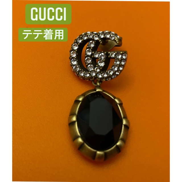 Gucci(グッチ)のGUCCIクリスタルダブルGピアス　片耳　テテ着用 最安値 メンズのアクセサリー(ピアス(片耳用))の商品写真