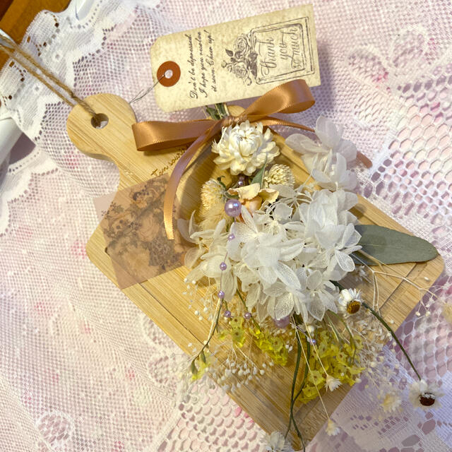 ♡ドライフラワースワッグ♡カッティングボードデザインペーパークラフト付き ♡ドライフラワースワッグ♡カッティングボードデザインペーパークラフト付き