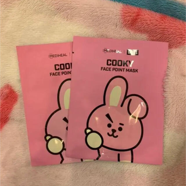 防弾少年団(BTS)(ボウダンショウネンダン)のBT21 COOKY フェイスポイントマスク コスメ/美容のスキンケア/基礎化粧品(パック/フェイスマスク)の商品写真