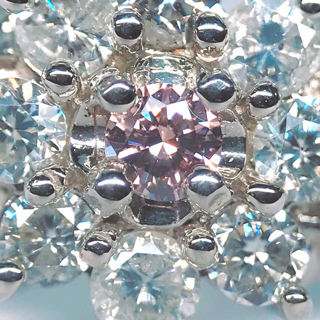 0.103ct 天然ピンクダイヤモンドリング PT1000 合計D1ctアップ レディースのアクセサリー(リング(指輪))の商品写真