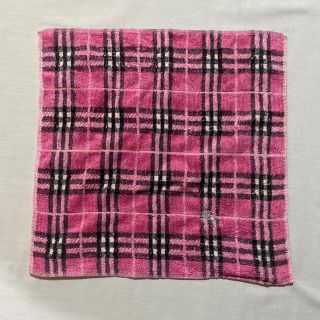 バーバリー(BURBERRY)のバーバリー　ミニテリー　ピンクチェック　中古品　#1108(ハンカチ)