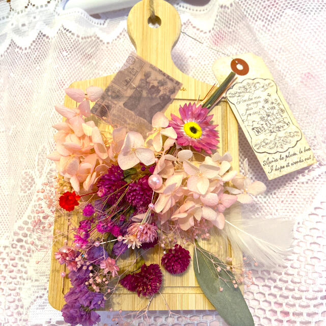 ✿:*ドライフラワー スワッグ✿:カッティングボードデザイン ✿:*ドライフラワー スワッグ✿:カッティングボードデザイン