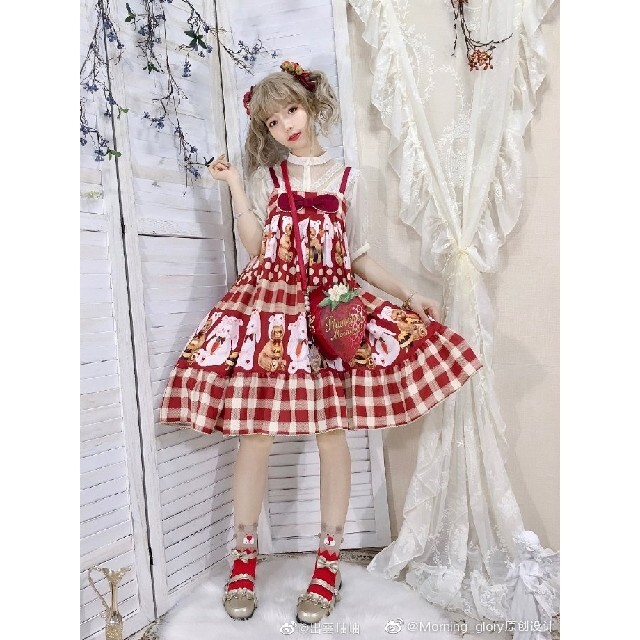 Angelic Pretty(アンジェリックプリティー)のいちごバッグ ショルダー レディースのバッグ(ショルダーバッグ)の商品写真