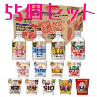 ニッシンショクヒン(日清食品)のカップヌードル ソーダ  アソートセット 55個セット(インスタント食品)