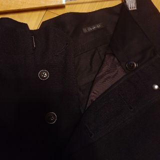 comoli コモリ ウールサージ バックストラップパンツ 2 ネイビー