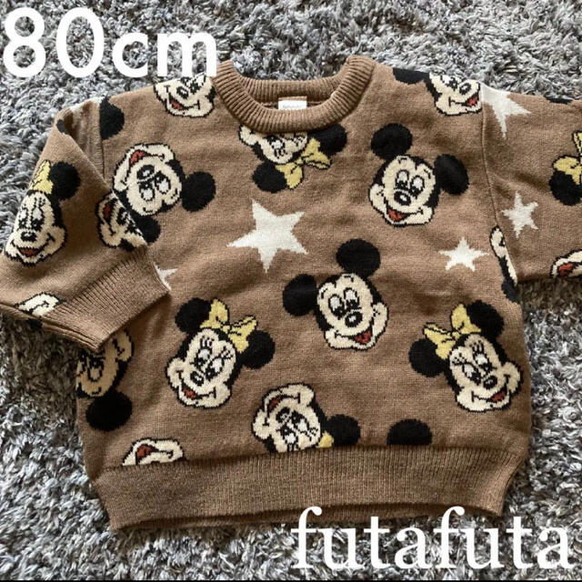 futafuta(フタフタ)のfutafuta フタフタ　ミッキーミニー星柄ニット　80cm キッズ/ベビー/マタニティのベビー服(~85cm)(ニット/セーター)の商品写真