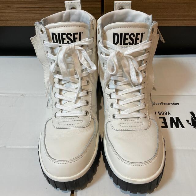 DIESEL(ディーゼル)のDIESEL ブーツ ホワイト 27cm 中古品 メンズの靴/シューズ(ブーツ)の商品写真