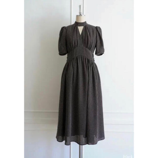 【新品未使用】Striped Midi Dress  Black Sサイズ レディースのワンピース(ロングワンピース/マキシワンピース)の商品写真