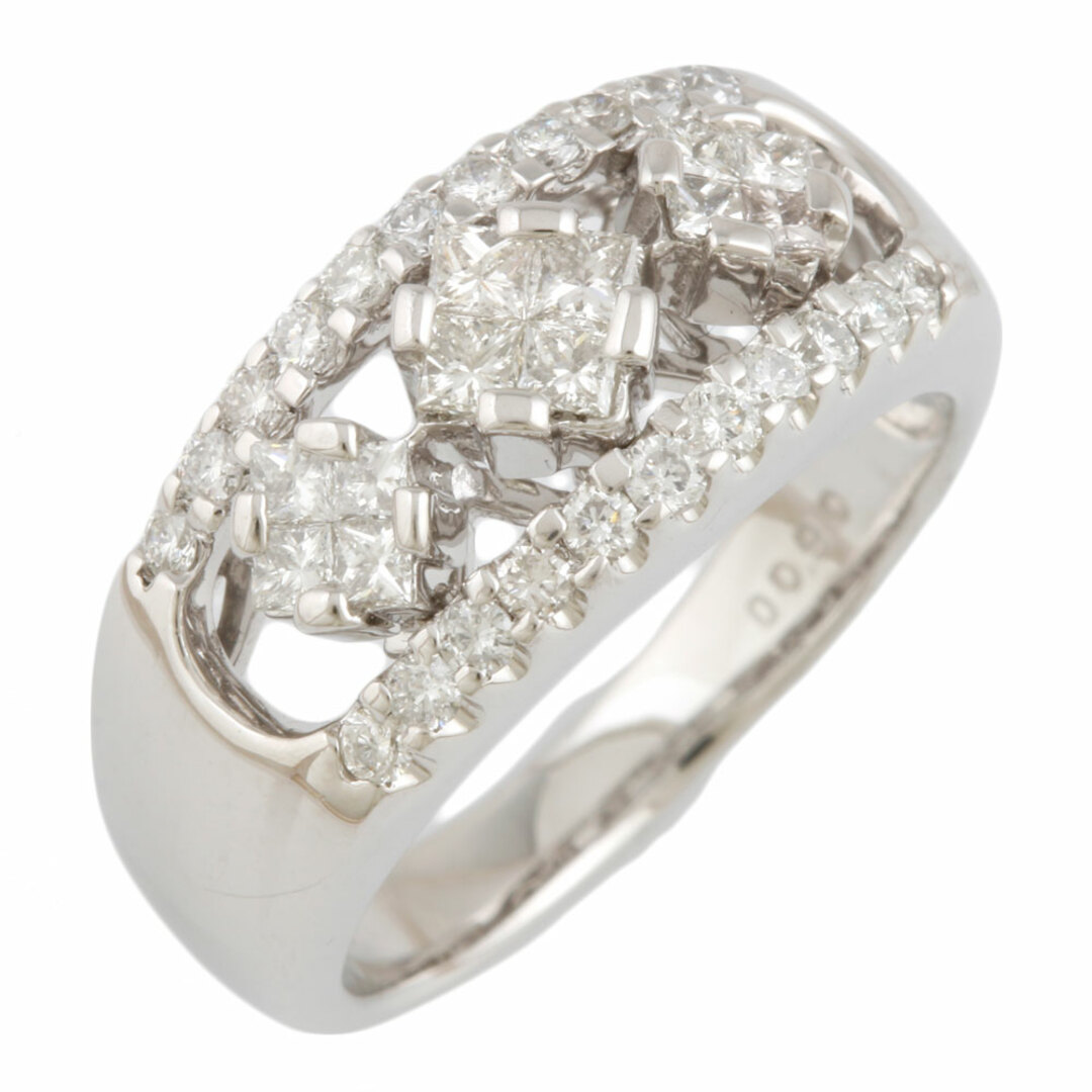 【中古】  リング・指輪  Pt900プラチナ ダイヤモンド：34石
