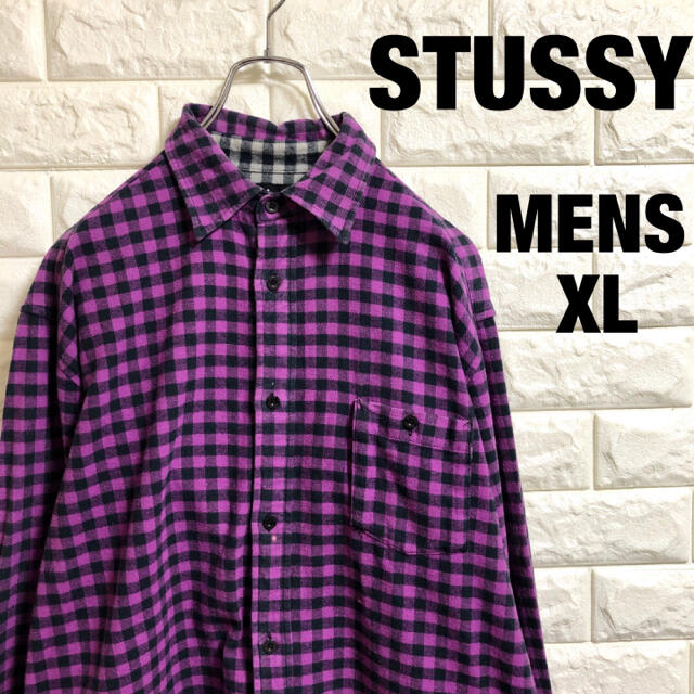 STUSSY - ステューシー フランネルシャツ チェックシャツ メンズXL 