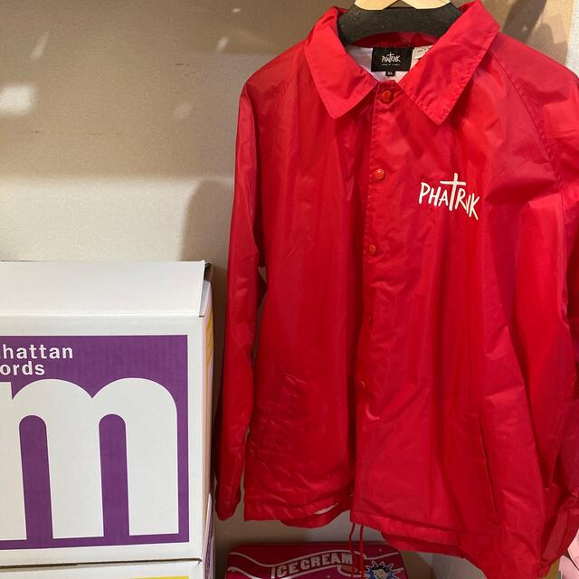 人気美品送料込み ファットランク PHATRNKコーチジャケット（RED） メンズのジャケット/アウター(ナイロンジャケット)の商品写真
