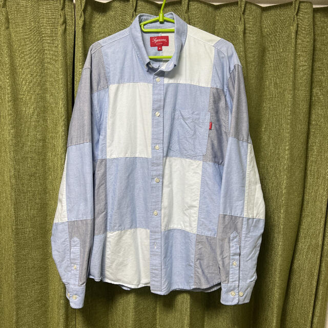 【M】supreme patchwork oxford shirt シャツ