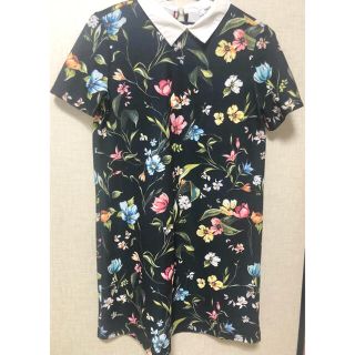 ザラ(ZARA)のppp様　ZARA 花柄ジャージー素材ミニワンピース　Sサイズ(ミニワンピース)