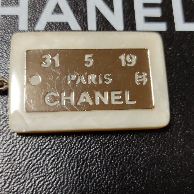 CHANEL　ネックレス　ヴィンテージ　プレート　ロゴ　シェル 5