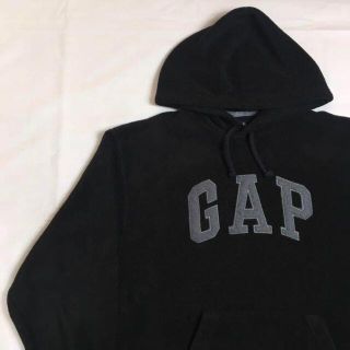 ギャップ(GAP)のぴよまるん様専用　GAP パーカー 刺繍ロゴ フリース素材 黒 M(パーカー)