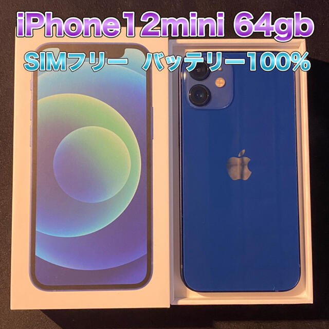 【ほぼ新品】iPhone12mini 64GB SIMフリー ブルー