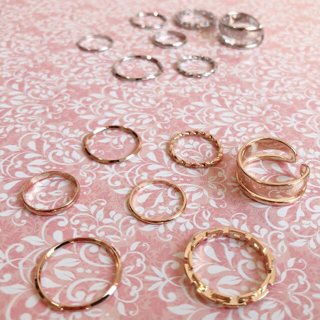 指輪　セット　シルバー　ゴールド　ファランジ　リング　シンプル　アクセサリー レディースのアクセサリー(リング(指輪))の商品写真
