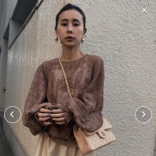 アメリヴィンテージ(Ameri VINTAGE)のMEDI LACE JACQUARD KNIT(カットソー(長袖/七分))