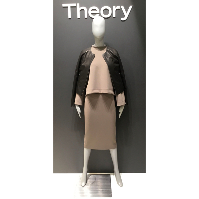 Theory　20AW　ワイドクロップドパンツ　カーキ　00