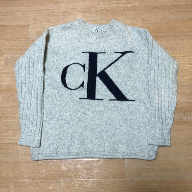90s CK Calvin Klein CK ビッグロゴ セーター M