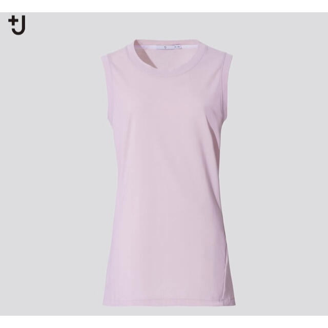 UNIQLO(ユニクロ)の【新品】UNIQLOストレッチスピーマコットンTノースリーブXXLピンク+J レディースのトップス(Tシャツ(半袖/袖なし))の商品写真